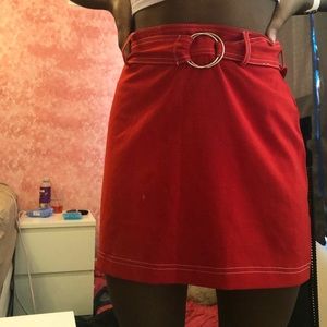 Red Belted Skirt